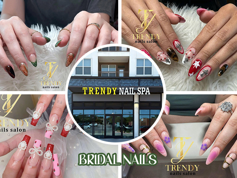 The best nail salon San Marcos for brides. Bridal Nails at Trendy Nails Spa San Marcos, Texas | Contact us ☎ : 512-210-8399 - https://trendynailtx.com/